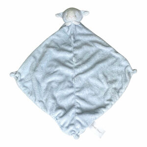 Angel Dear Lamb Lovey Baby Blankie Security Blanket Teether Knotted Corners Blue